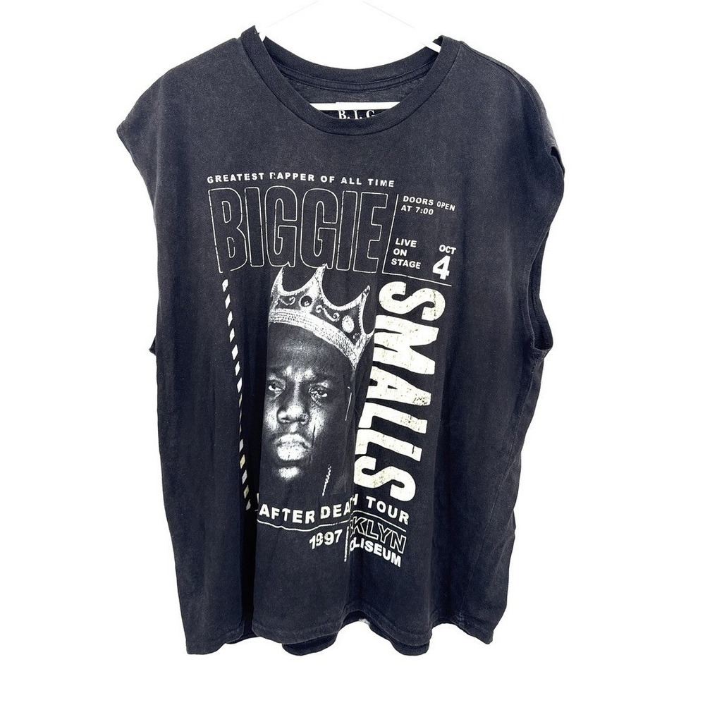The Notorious BIG Biggie Smalls After Death Tour Muscle Tee Mens XL Black Shirt